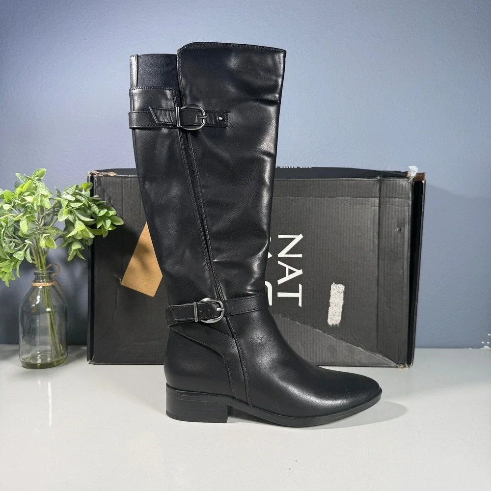 Naturalizer Sahara Black‎ Knee High Riding Boots Women's Size 6M